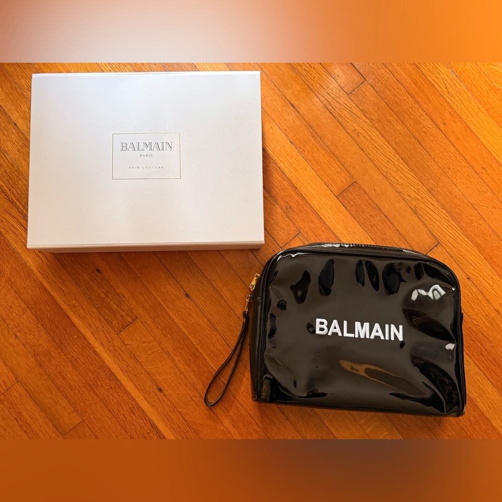 Balmain • Glossy Black Toiletry Bag